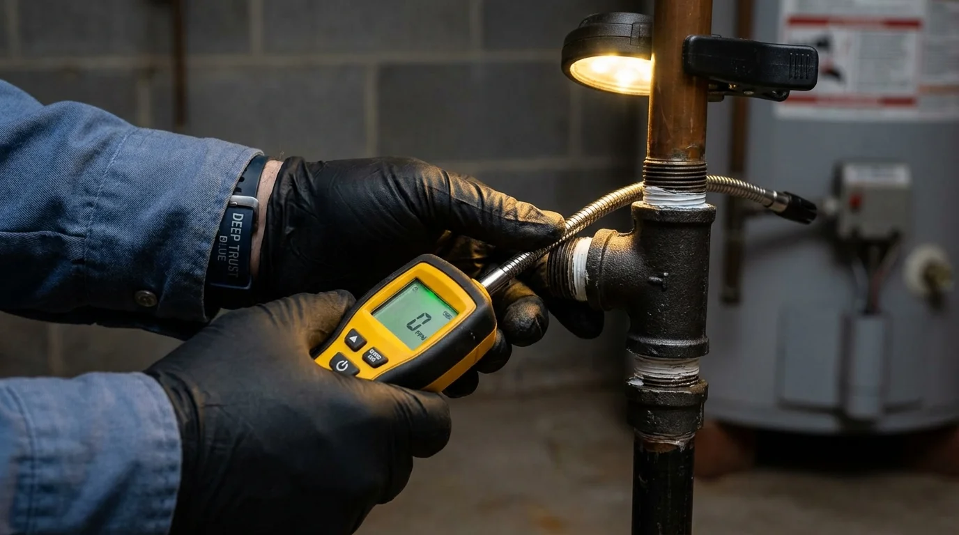 Gas leak detection with electronic sniffer by Johns Plumbing LLC in Mountainhome